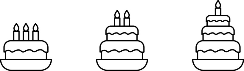 Birthday Cake Outline