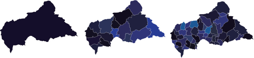 Obraz premium Simple Outline Shape Map Of Central African Republic