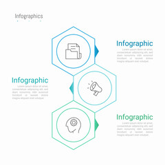 Infographic 3 options design elements for your business data. Vector Illustration.