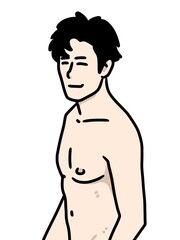 Fototapeta premium cartoon man body on white background