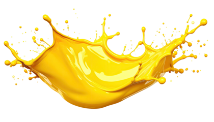 Glossy golden liquid bursts, with a vibrant, detailed splash