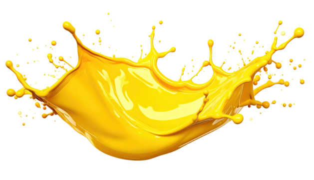 Glossy golden liquid bursts, with a vibrant, detailed splash