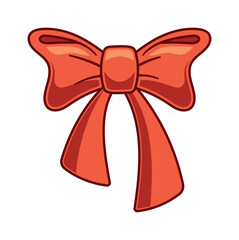 Red Christmas bow knot element