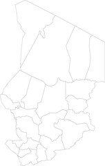 CHAD MAP with its administrative divisions and regions