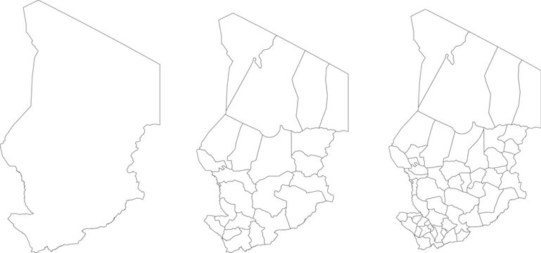 CHAD MAP with its administrative divisions and regions