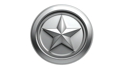 Silver badge featuring a centered five-point star