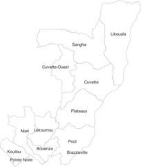 CONGO MAP with its administrative divisions and regions