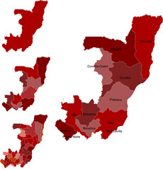 CONGO MAP with its administrative divisions and regions