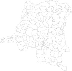 DEMOCRATIC REPUBLIC OF THE CONGO MAP with its administrative divisions and regions