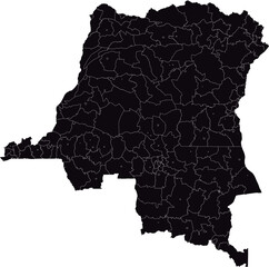 DEMOCRATIC REPUBLIC OF THE CONGO MAP with its administrative divisions and regions