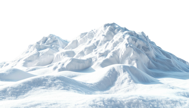 Snow-covered mountains under bright sunlight with dark sky