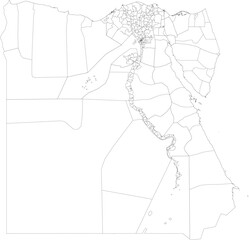 EGYPT MAP with its administrative divisions and regions