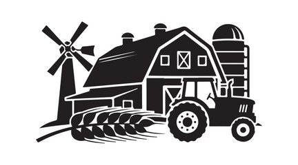 Farming symbol on a white backdrop
