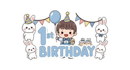 happy birthday card with children