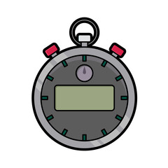 Digital Stopwatch Icon Illustration in Gray and Red