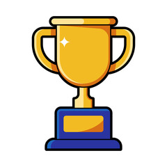 Golden Trophy Cup Award Icon Illustration