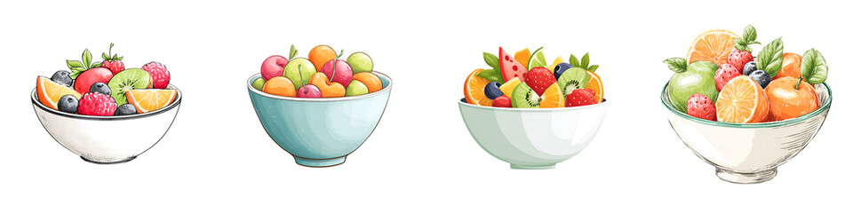 Fresh Fruit Salad Bowls: Healthy and Colorful Dessert Variety