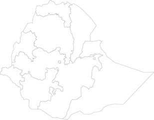 Obraz premium ETHIOPIA MAP with its administrative divisions and regions