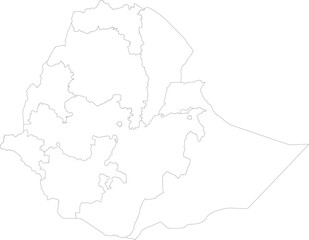 ETHIOPIA MAP with its administrative divisions and regions