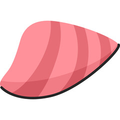 Pink Seashell Cartoon Illustration With Black Outline And Transparent Background For Beach And Ocean Designs