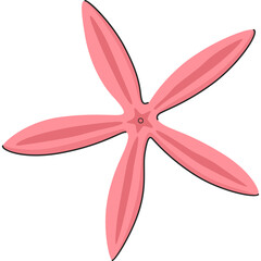 Pink Starfish Cartoon Isolated On Transparent Background Cute Ocean Creature Simple Aquatic Animal Illustration