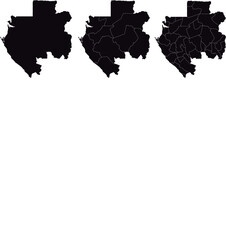 GABON MAP with its administrative divisions and regions