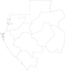GABON MAP with its administrative divisions and regions