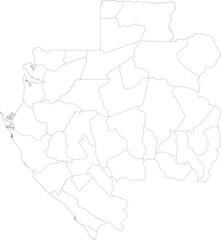 GABON MAP with its administrative divisions and regions