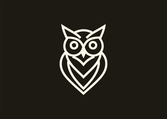 A sleek owl logo drawn in continuous line style, showcasing wisdom and focus through stylized eyes and wings, perfect for modern, minimalist vector illustration concepts
