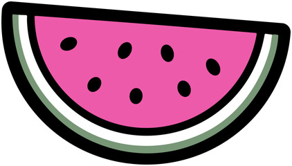 Cute Watermelon Slice Icon: Fresh Summer Fruit