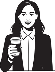 Beautiful women european type drinking coffee. 