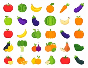 Vibrant Assortment of Fresh Fruits and Vegetables Showcasing a Colorful and Healthy Diet