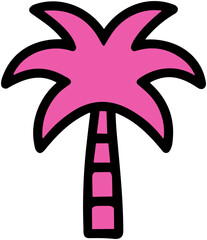 Cute Tropical Tree Icon: Vibrant Island Design