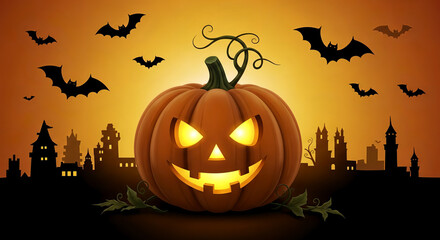 halloween background with pumpkins