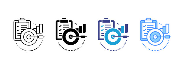 Goal icon set multiple style collection