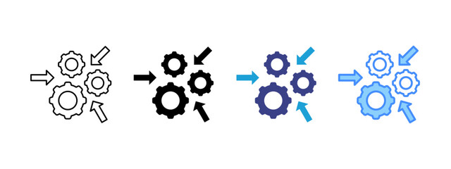 Integration icon set multiple style collection