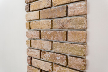 温もりベージュのレンガ壁テクスチャ（コピースペース）