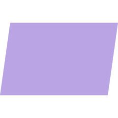 Solid Light Purple Parallelogram Geometric Shape Isolated on Transparent Background