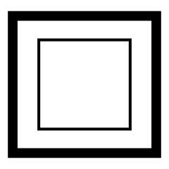 Obraz premium Square black photo frame icon vector with thick border, minimal geometric design for gallery and wall art mockups