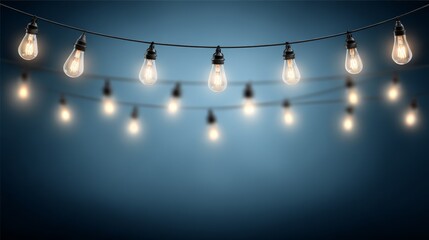 Decorative outdoor string lights warm white bulbs illuminating evening ambiance hanging string lights emit warm white glow perfect for charming evening ambiance.