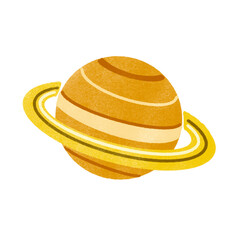 スタンプ風の土星のイラスト