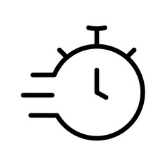Stopwatch Fast icon set featuring speed, timer, countdown, quick measurement, and performance tracking symbols in a clean modern line design