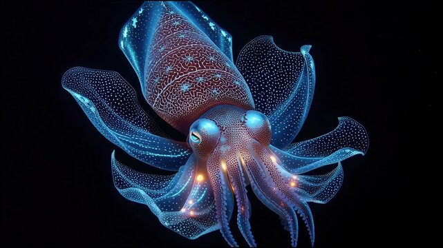 Mesmerizing Vampire Squid Displaying its Lights