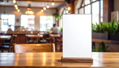 Restaurant Table with Blank Menu Mockup for Advertising