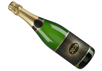 Celebratory champagne bottle with a 2026 label for new year