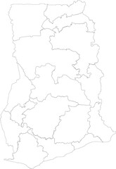 Obraz premium GHANA MAP with its administrative divisions and regions