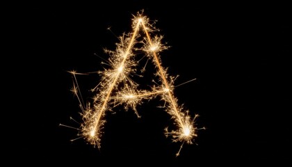 burning number alphabet A with sparkler
