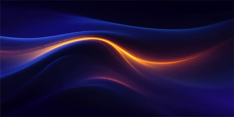 Dynamic dark blue abstract background featuring flowing waves of light and color