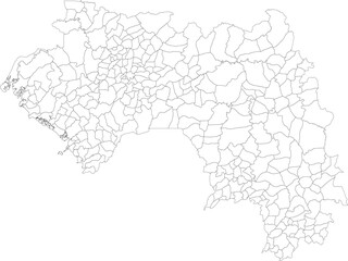 GUINEA MAP with its administrative divisions and regions