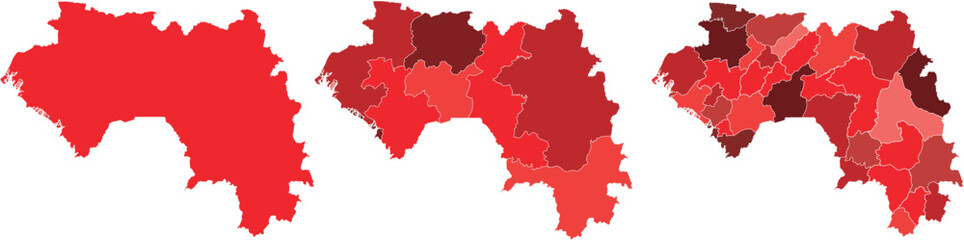 GUINEA MAP with its administrative divisions and regions